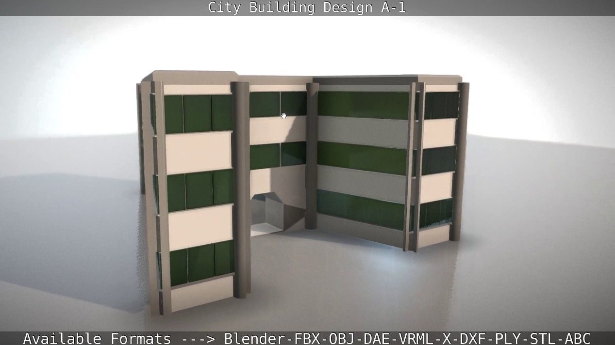 City Building Design A-1 Low-poly 3D model_11