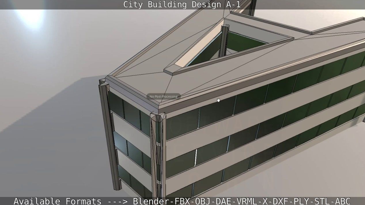 City Building Design A-1 Low-poly 3D model_102