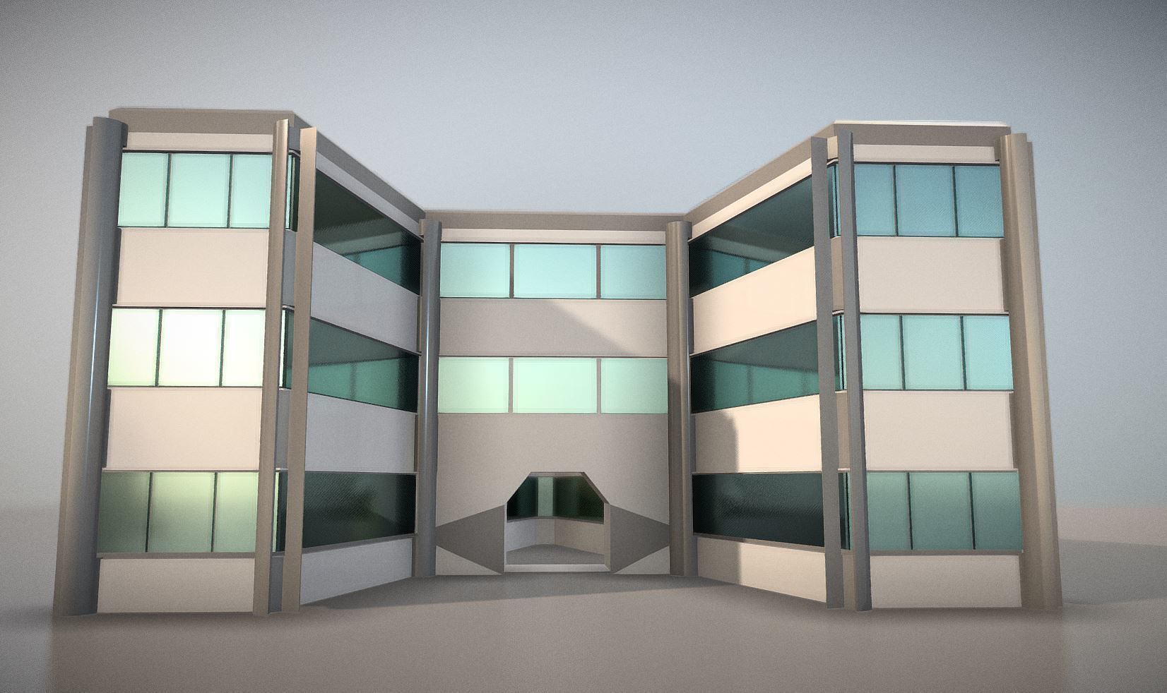 City Building Design A-1 Low-poly 3D model_3
