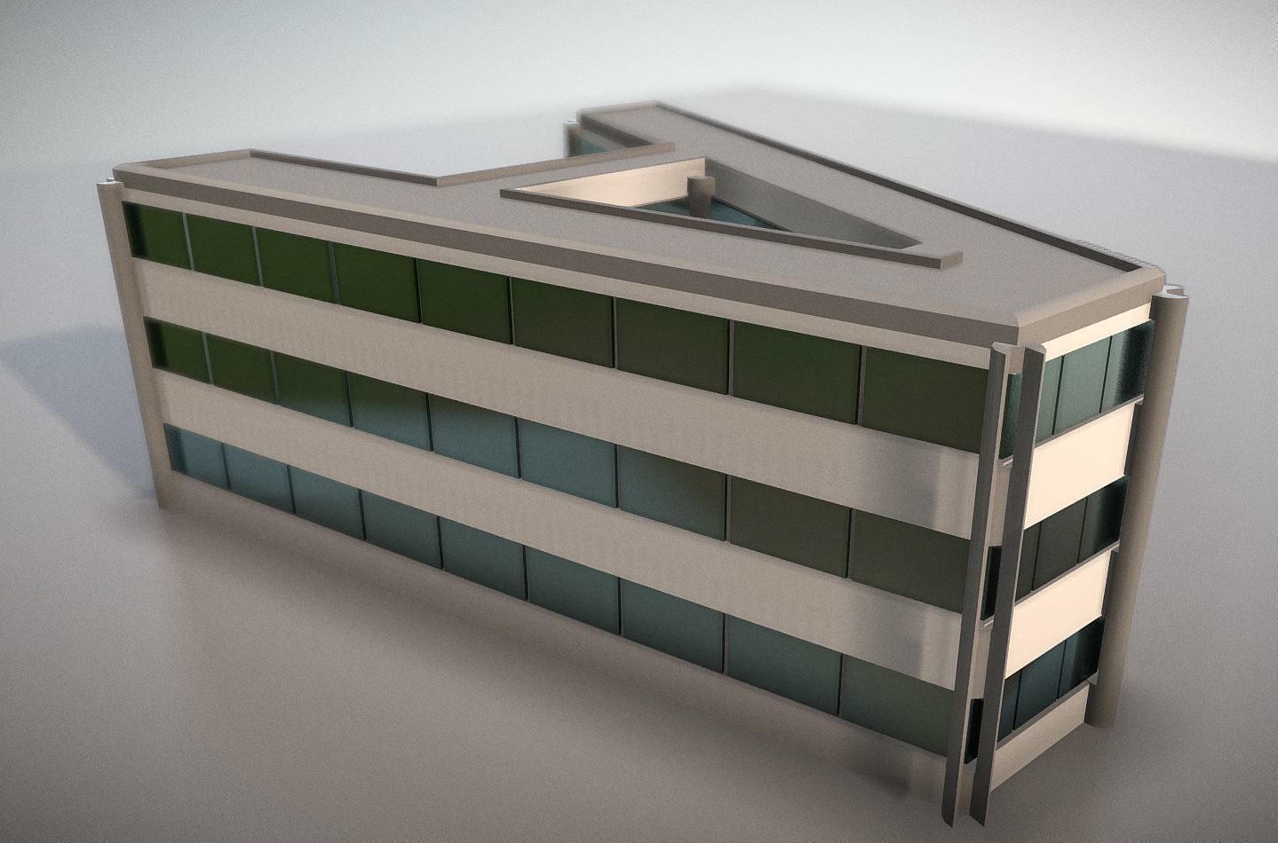 City Building Design A-1 Low-poly 3D model_5