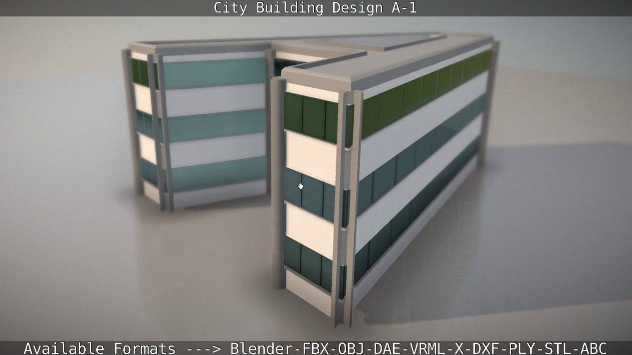 City Building Design A-1 Low-poly 3D model_85