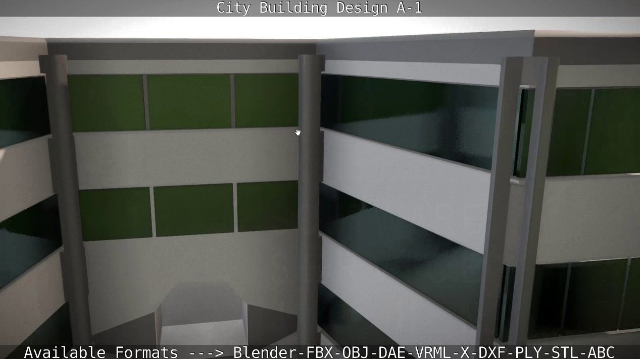 City Building Design A-1 Low-poly 3D model_62