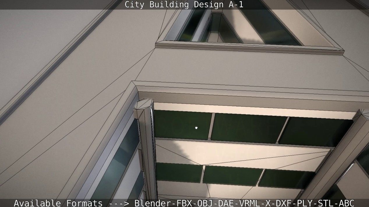 City Building Design A-1 Low-poly 3D model_92