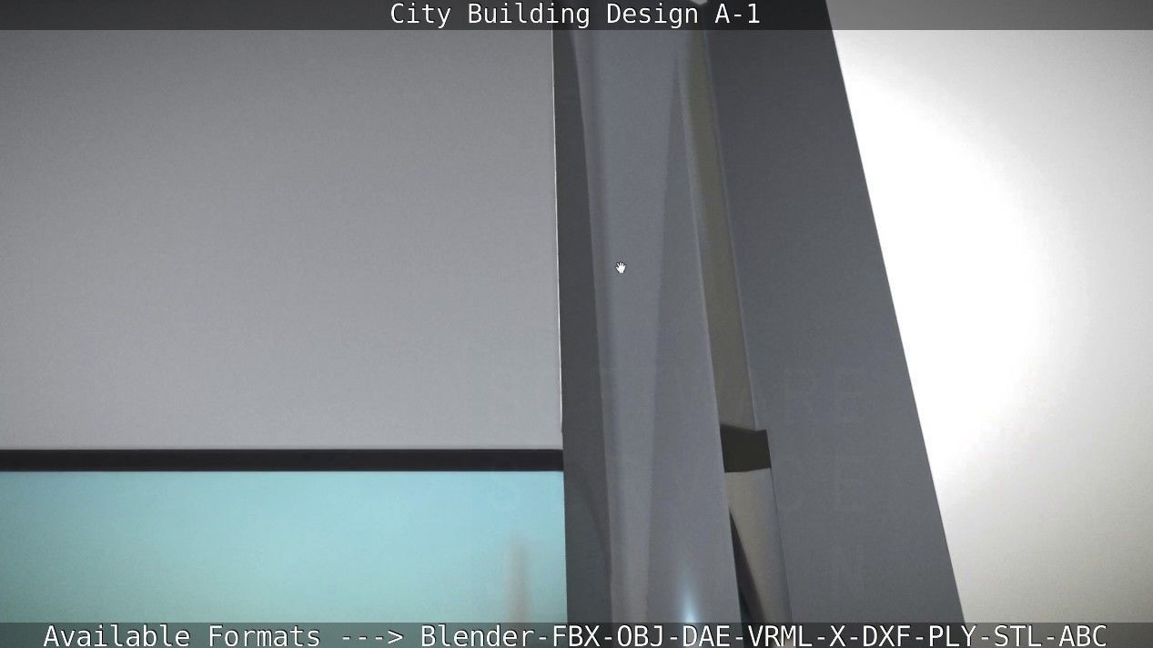 City Building Design A-1 Low-poly 3D model_70