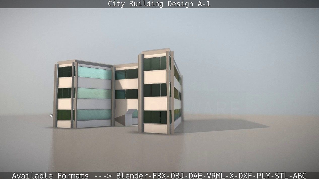 City Building Design A-1 Low-poly 3D model_81