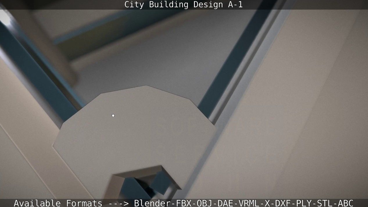 City Building Design A-1 Low-poly 3D model_57