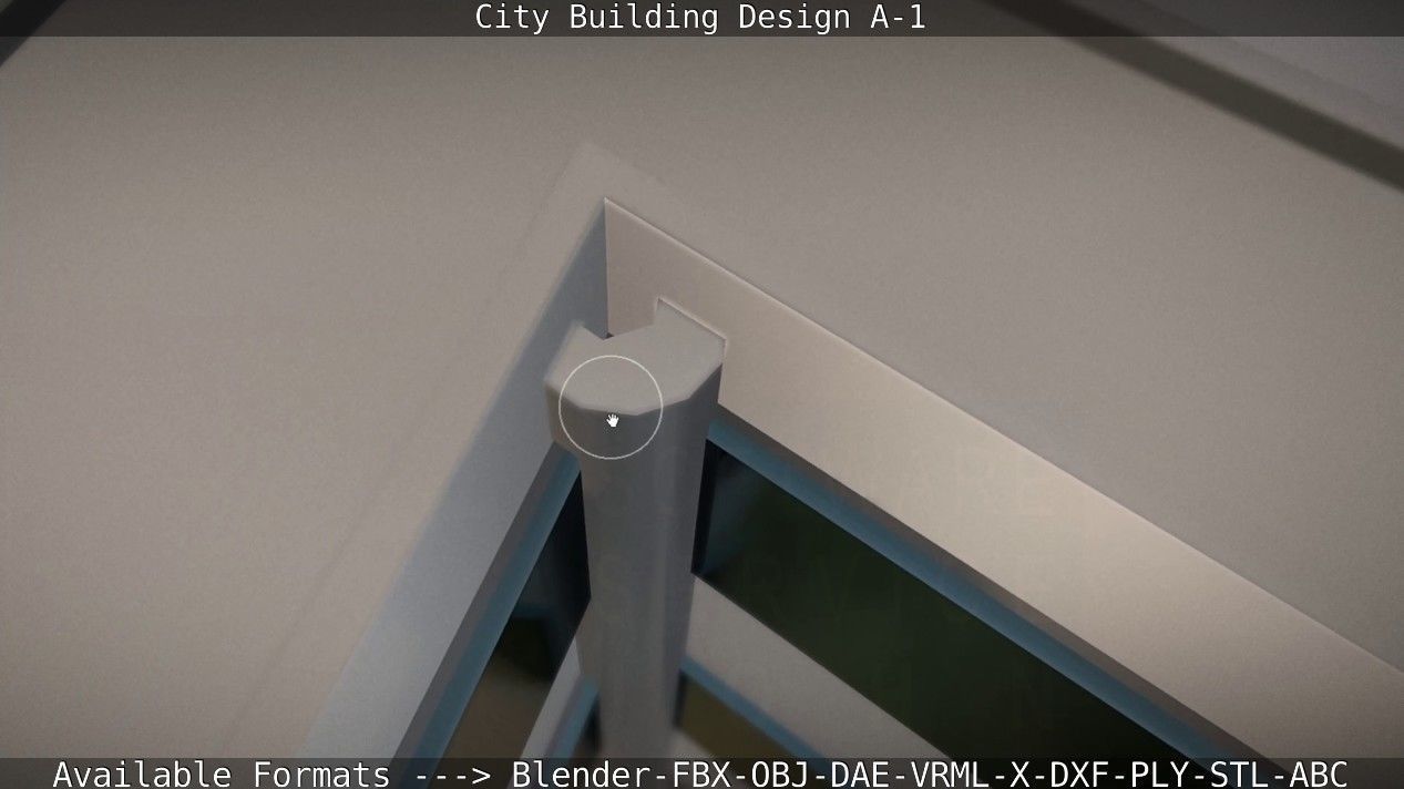 City Building Design A-1 Low-poly 3D model_53