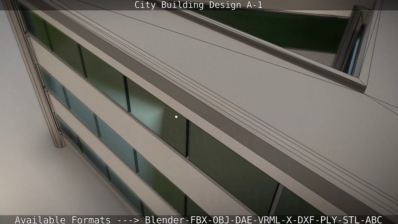 City Building Design A-1 Low-poly 3D model_94