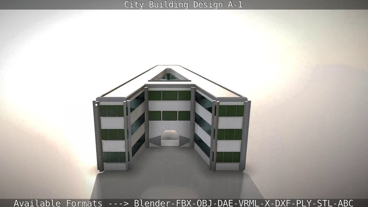 City Building Design A-1 Low-poly 3D model_29