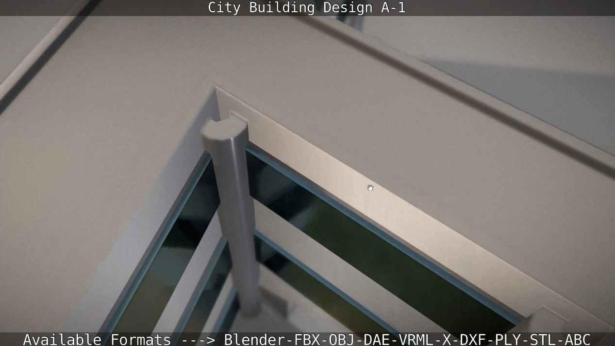 City Building Design A-1 Low-poly 3D model_51