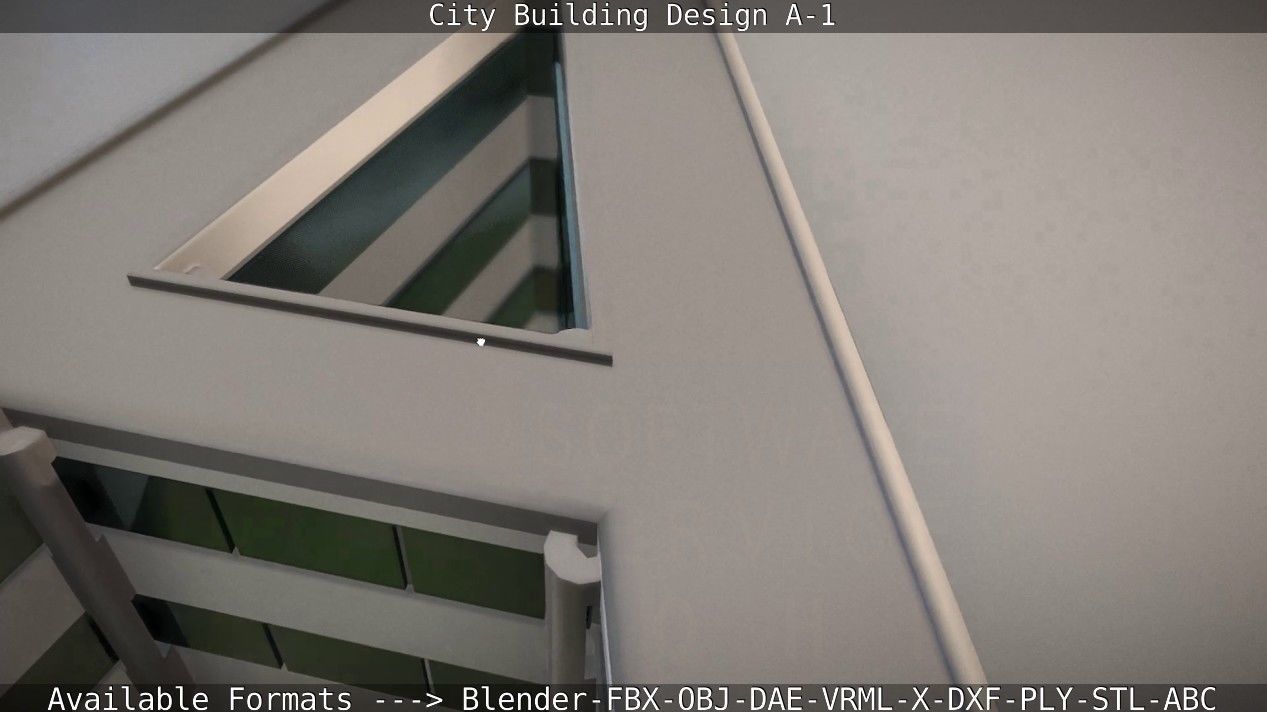City Building Design A-1 Low-poly 3D model_60