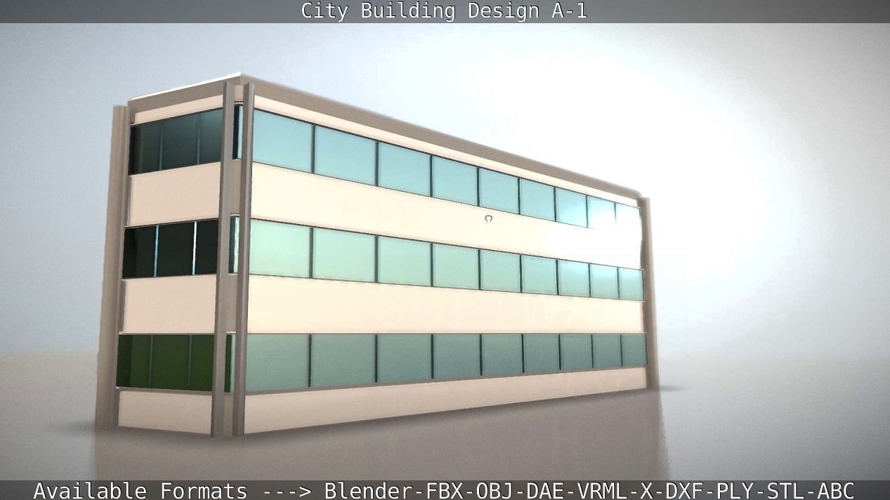 City Building Design A-1 Low-poly 3D model_40