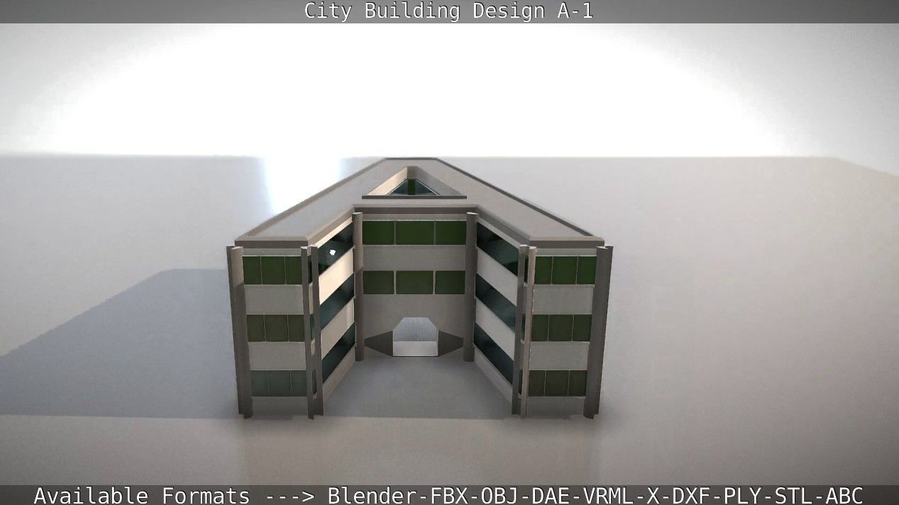 City Building Design A-1 Low-poly 3D model_28