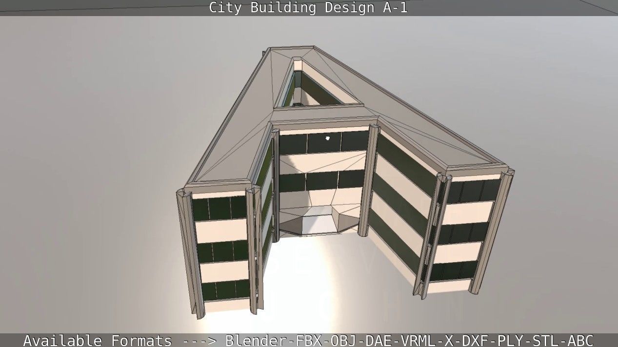 City Building Design A-1 Low-poly 3D model_108