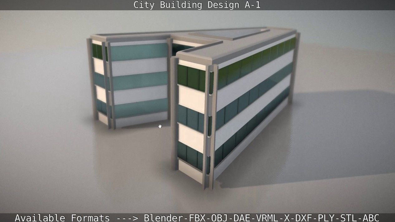 City Building Design A-1 Low-poly 3D model_84