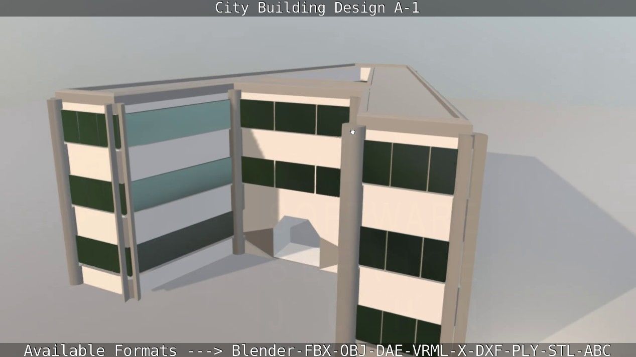 City Building Design A-1 Low-poly 3D model_110