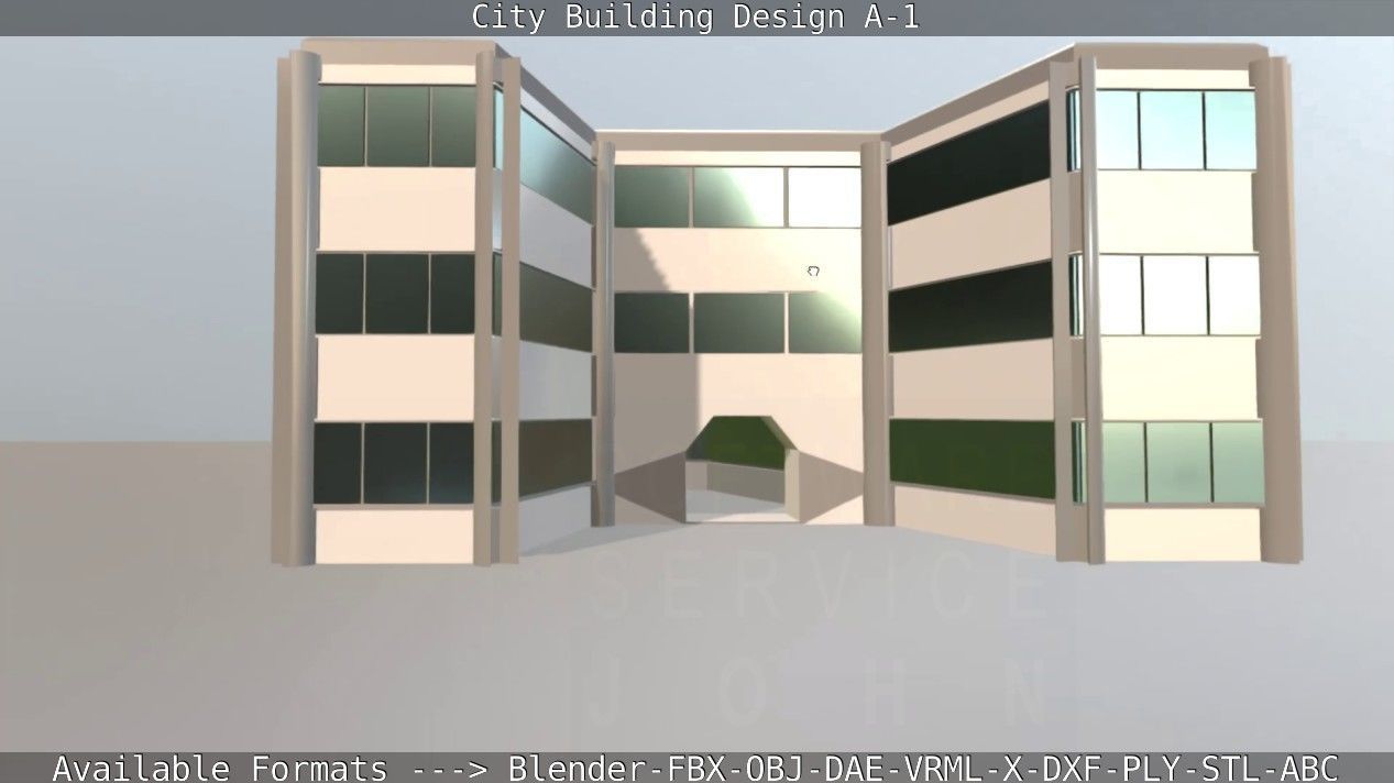 City Building Design A-1 Low-poly 3D model_111
