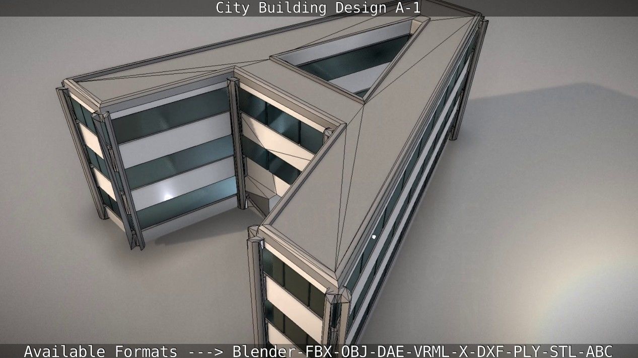 City Building Design A-1 Low-poly 3D model_89