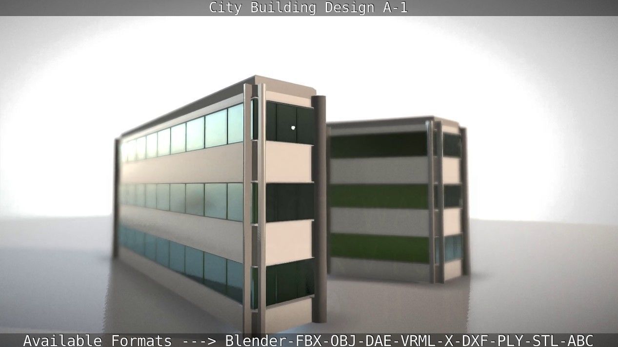 City Building Design A-1 Low-poly 3D model_9