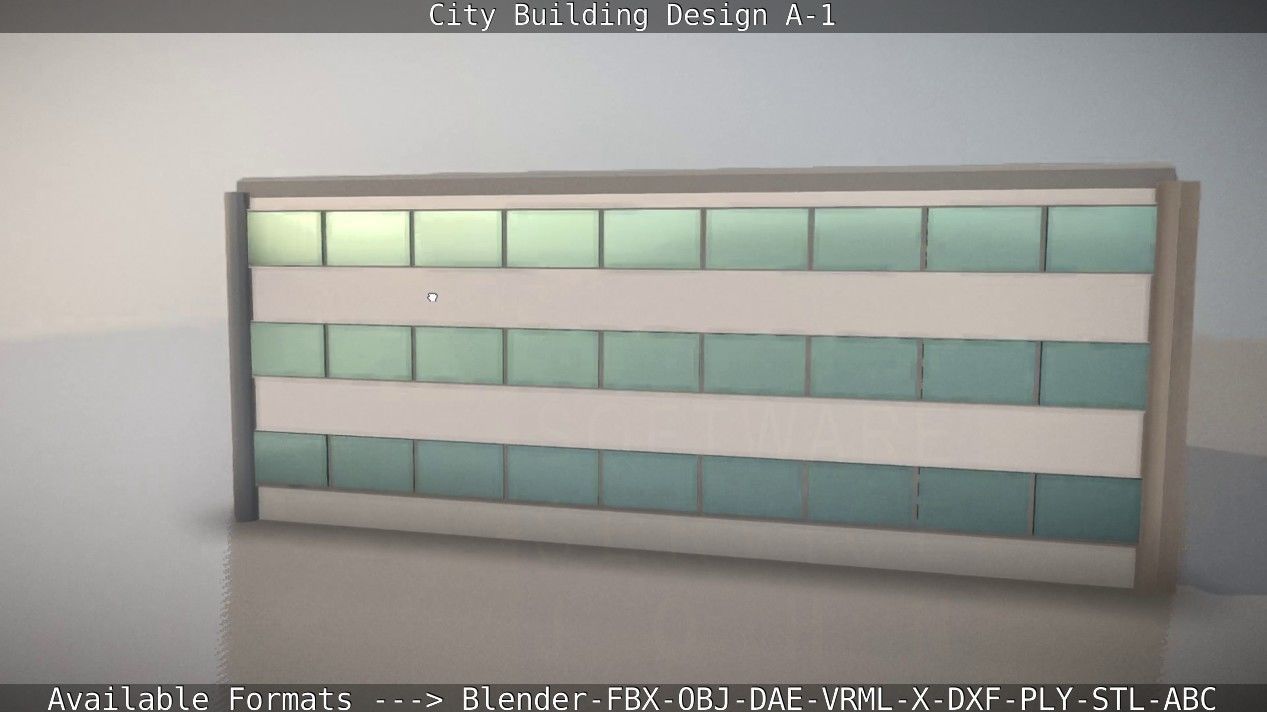 City Building Design A-1 Low-poly 3D model_17
