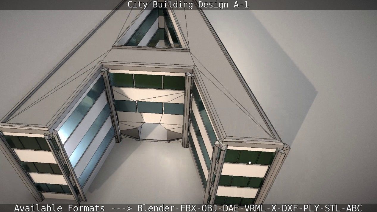 City Building Design A-1 Low-poly 3D model_90