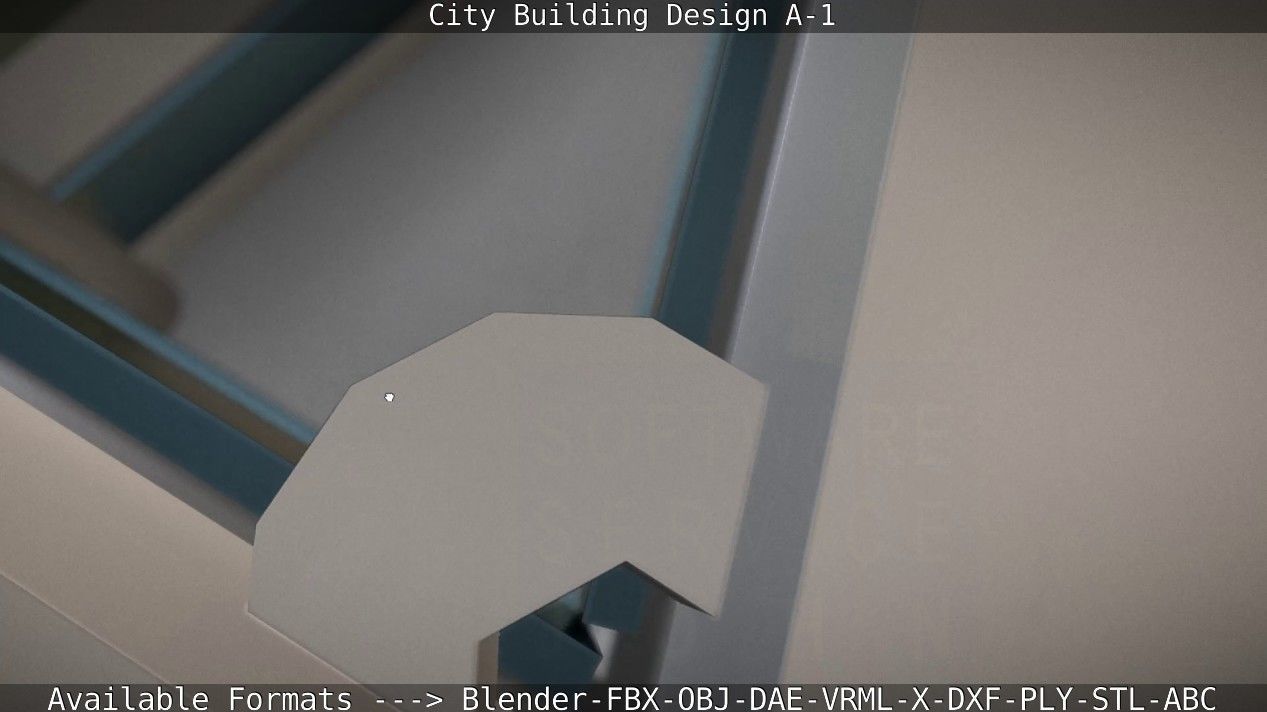 City Building Design A-1 Low-poly 3D model_56
