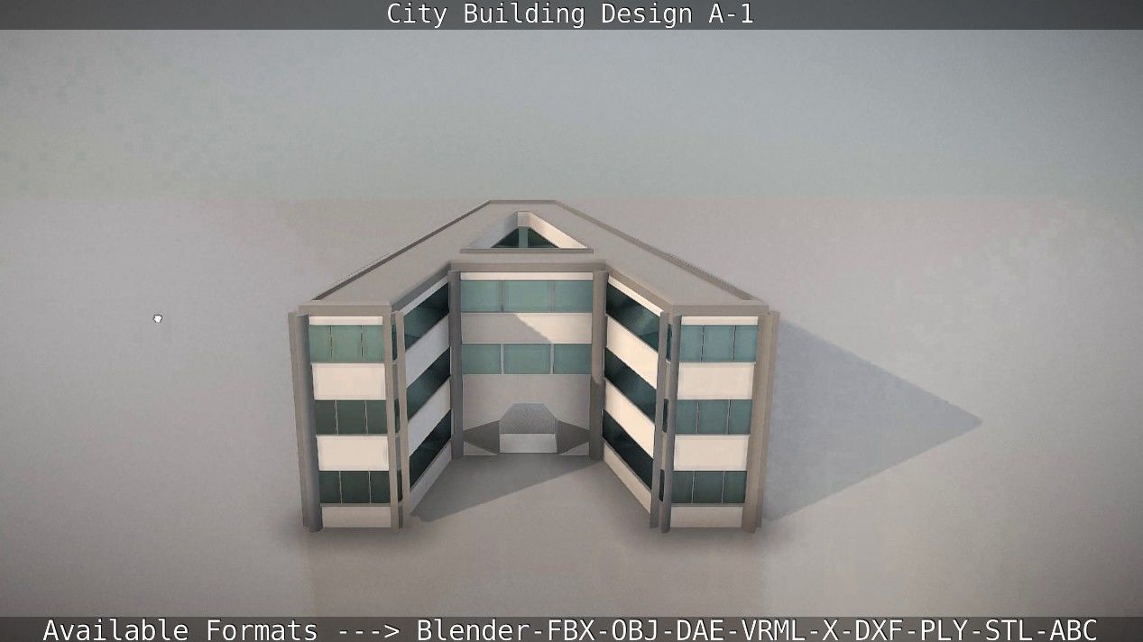 City Building Design A-1 Low-poly 3D model_30