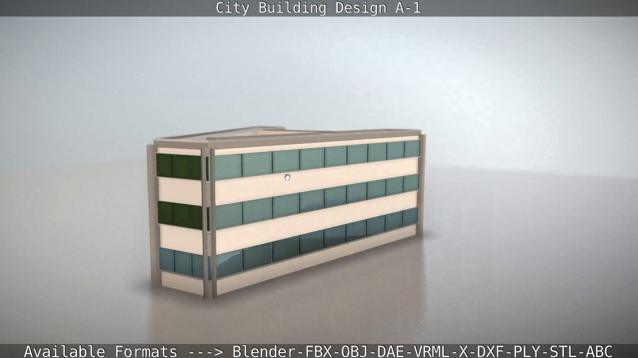 City Building Design A-1 Low-poly 3D model_38