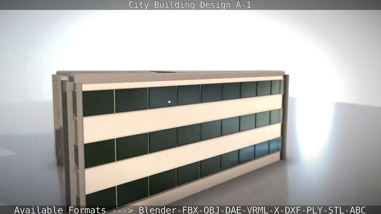 City Building Design A-1 Low-poly 3D model_45