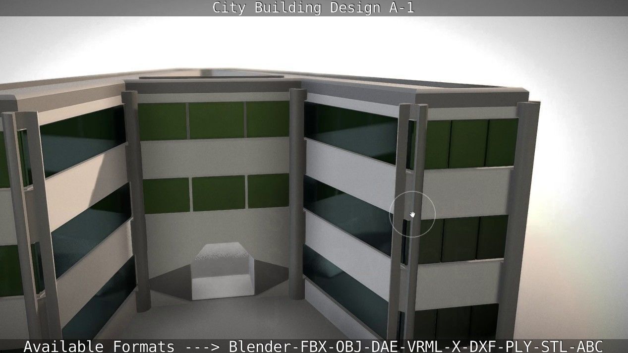 City Building Design A-1 Low-poly 3D model_64