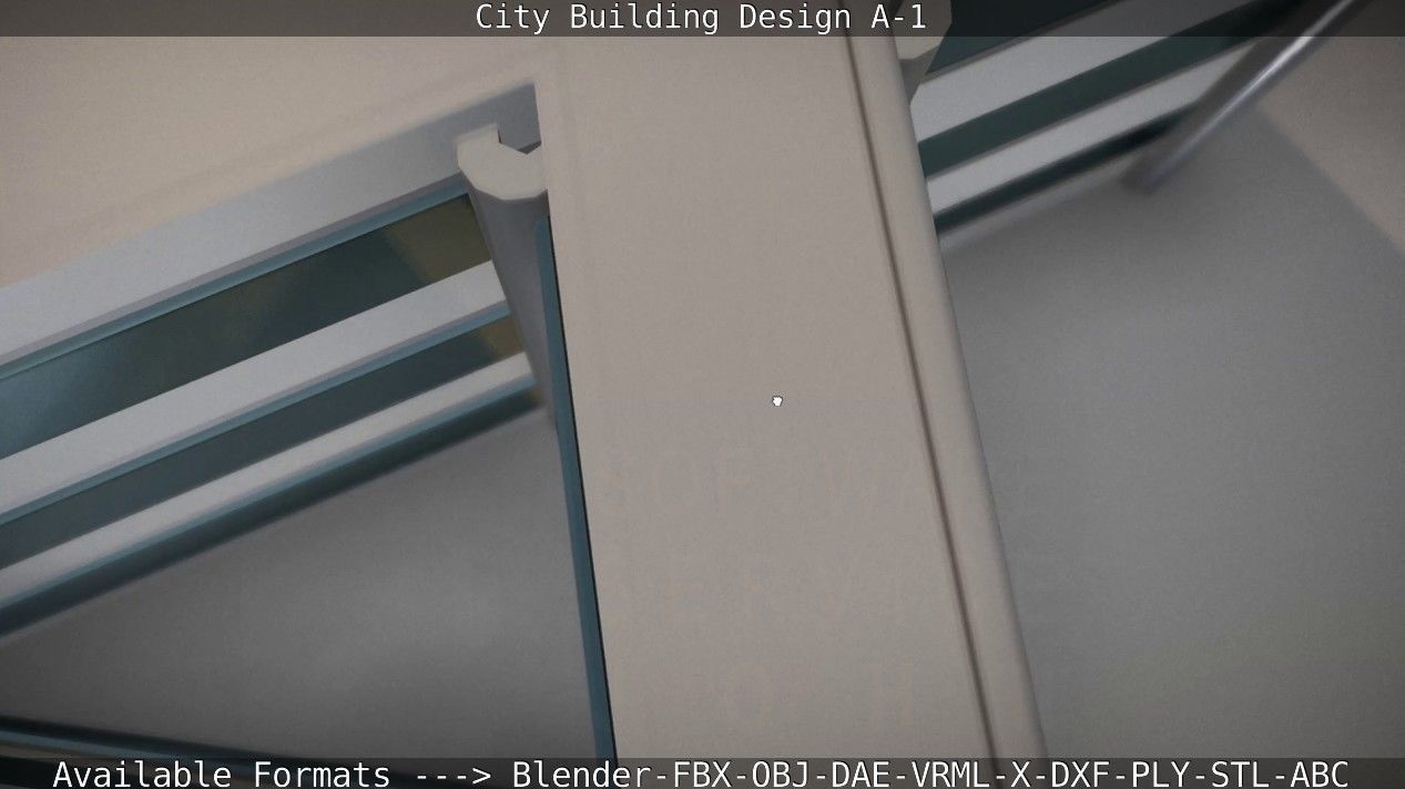 City Building Design A-1 Low-poly 3D model_50