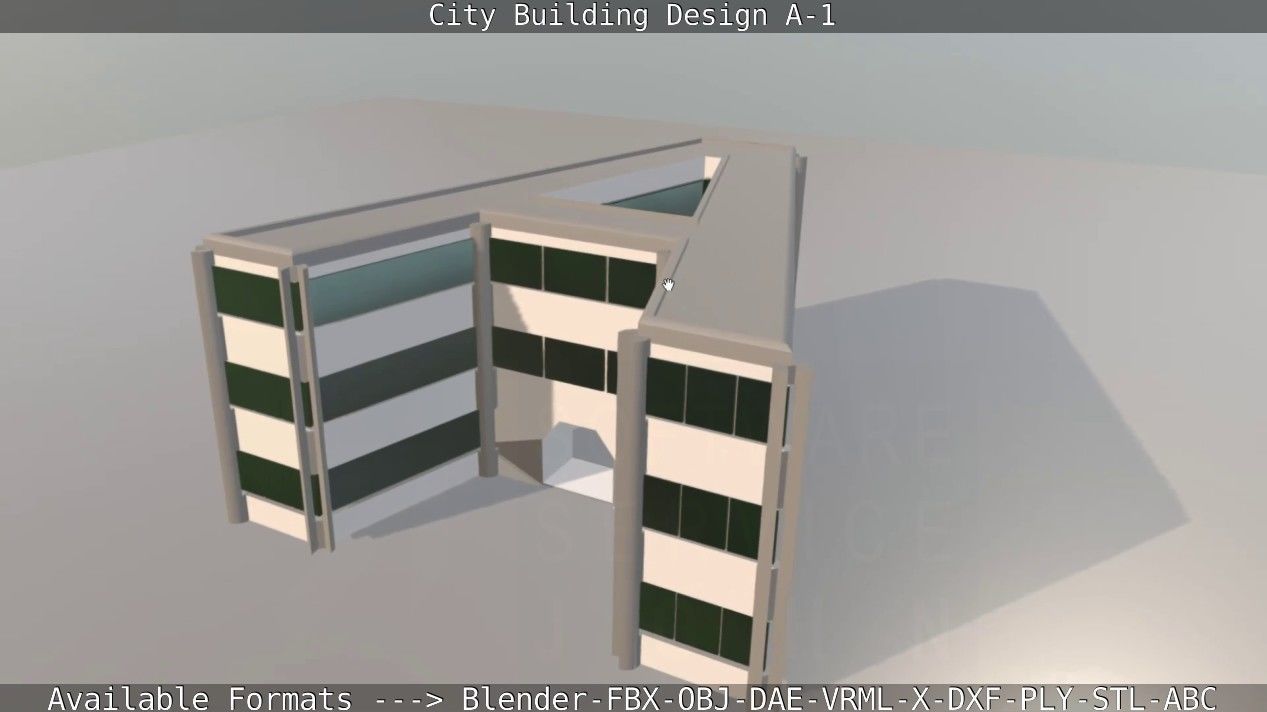 City Building Design A-1 Low-poly 3D model_109
