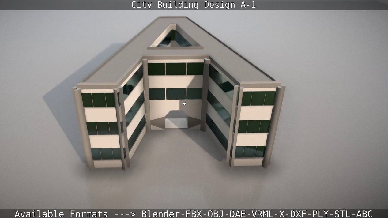 City Building Design A-1 Low-poly 3D model_14