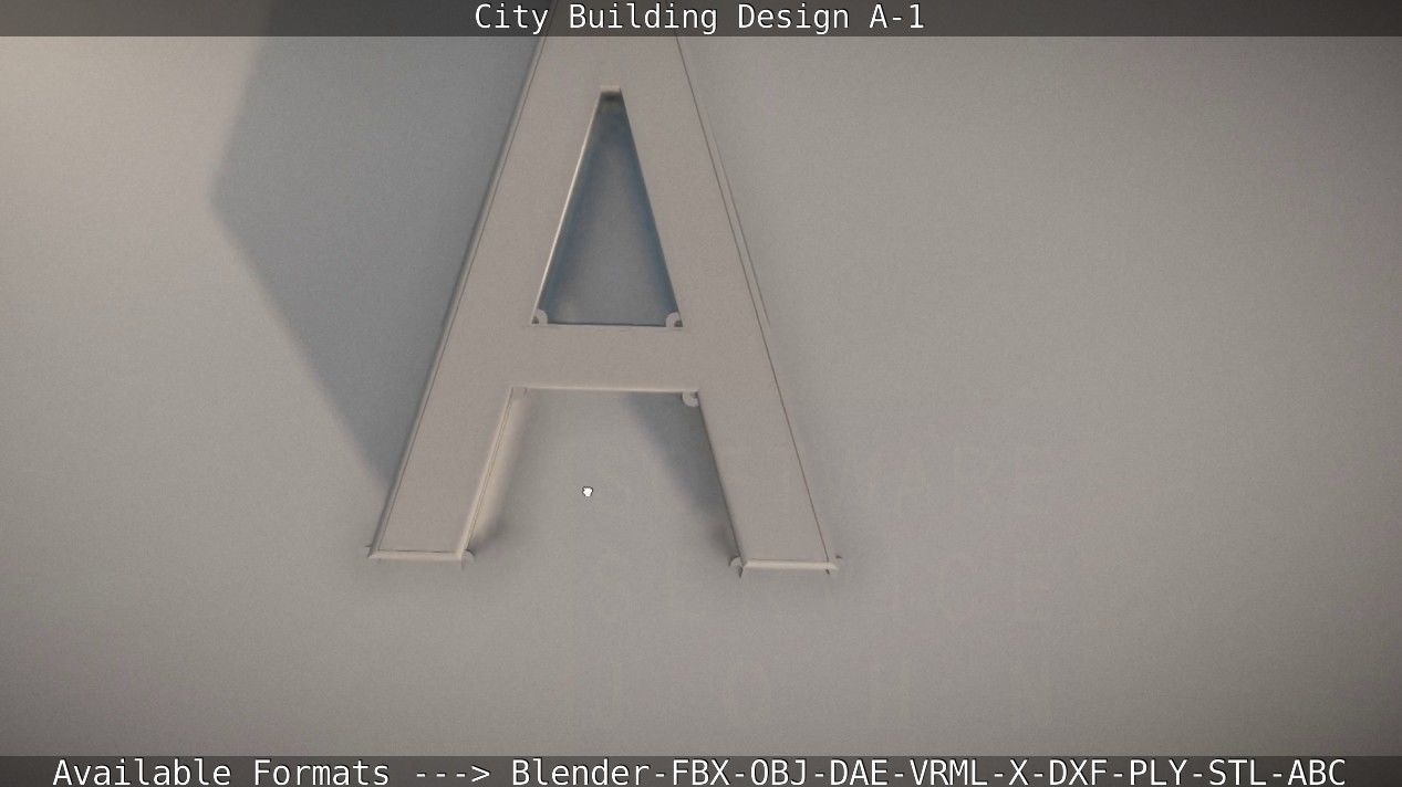 City Building Design A-1 Low-poly 3D model_24