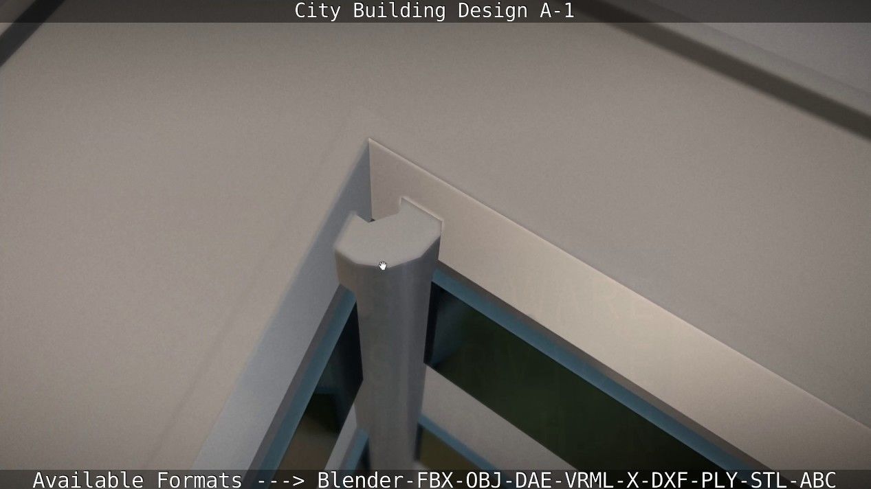City Building Design A-1 Low-poly 3D model_52