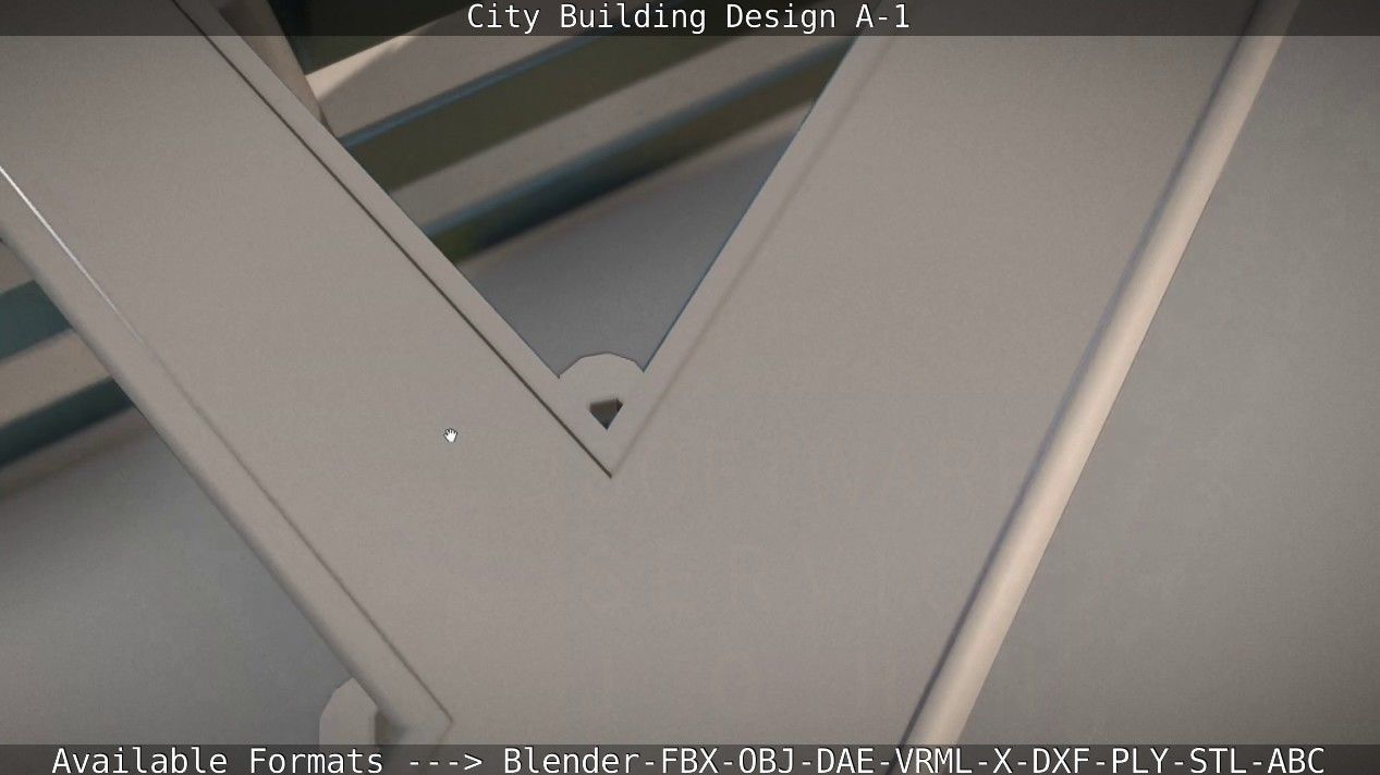 City Building Design A-1 Low-poly 3D model_59