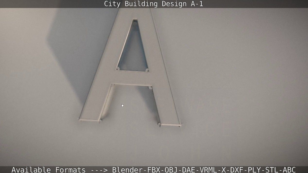 City Building Design A-1 Low-poly 3D model_23