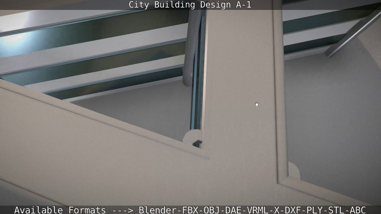 City Building Design A-1 Low-poly 3D model_49