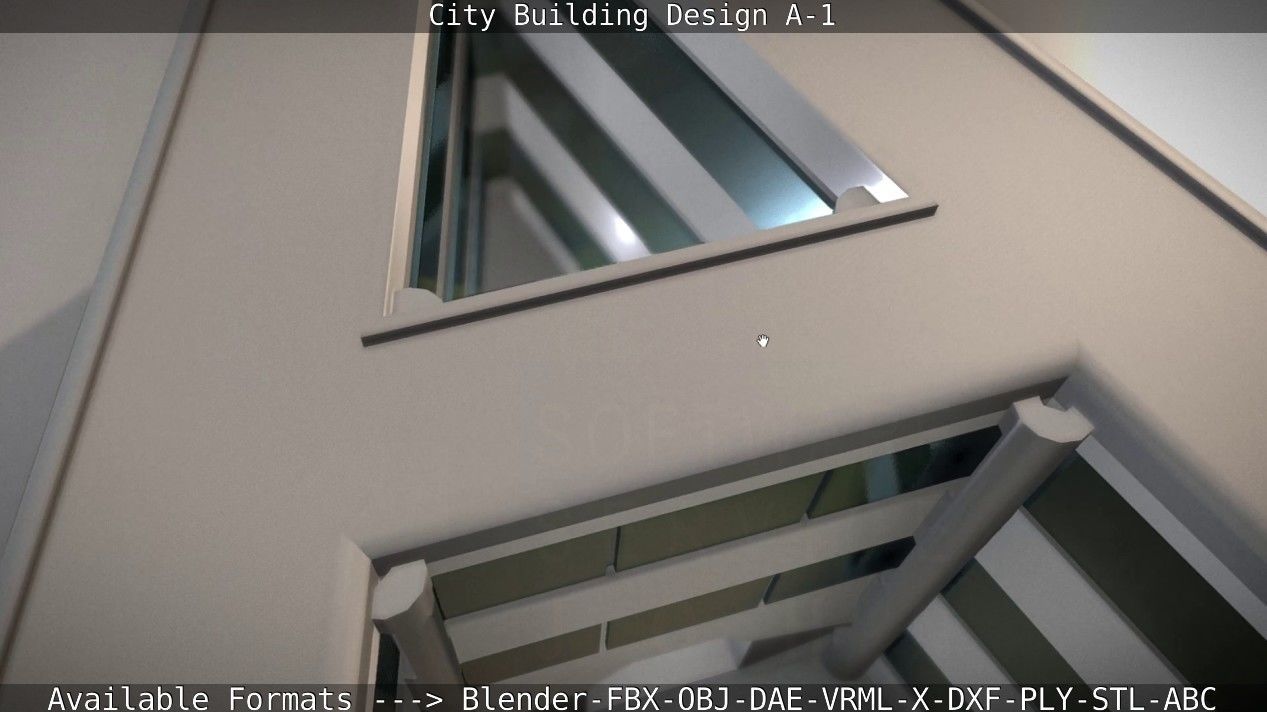 City Building Design A-1 Low-poly 3D model_48