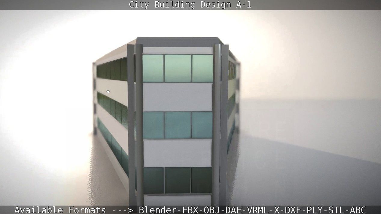 City Building Design A-1 Low-poly 3D model_18
