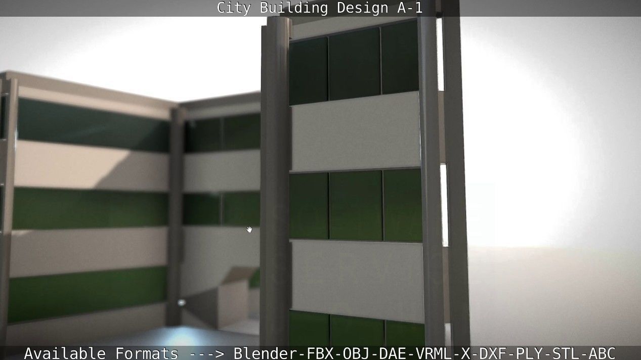 City Building Design A-1 Low-poly 3D model_77