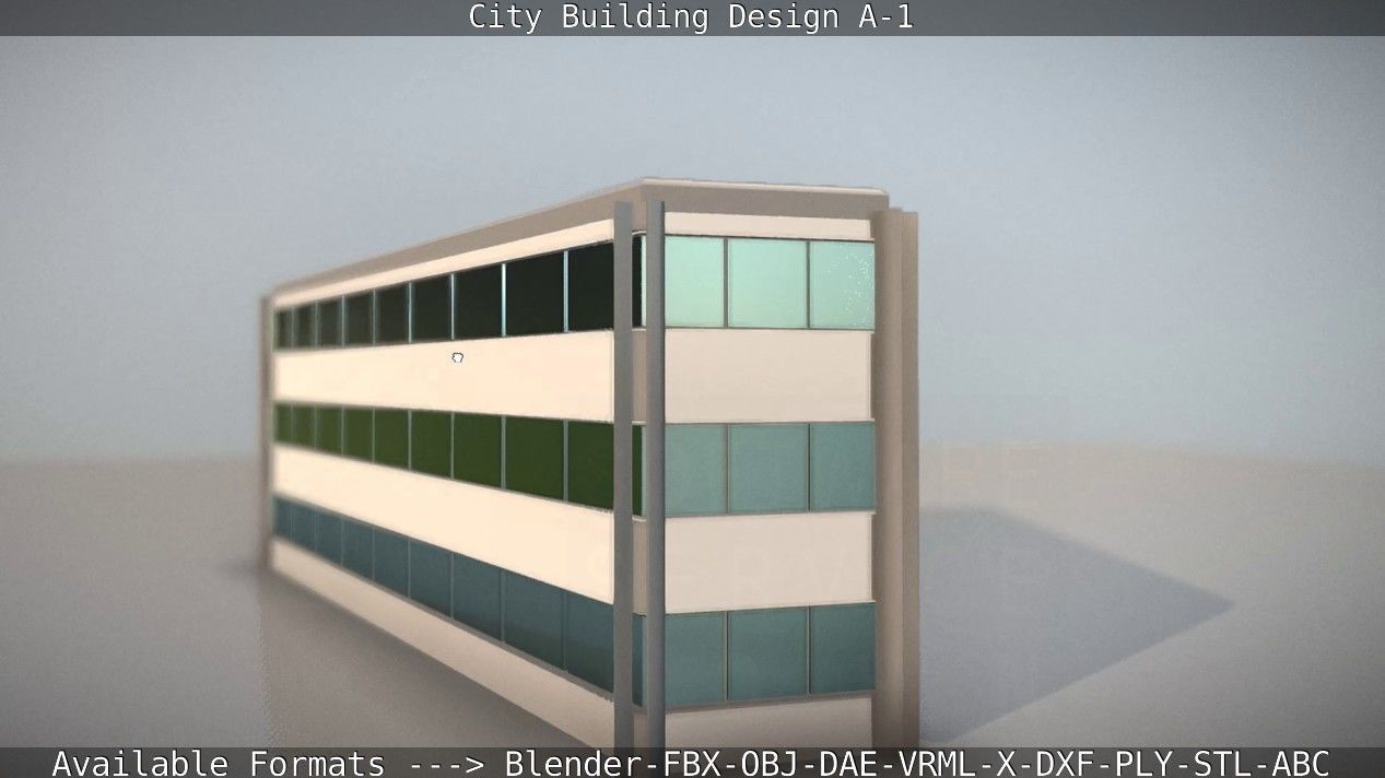City Building Design A-1 Low-poly 3D model_44