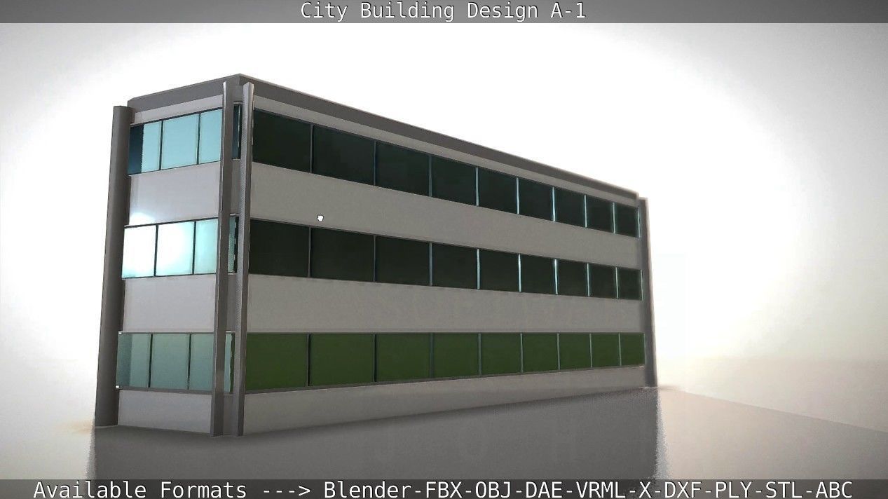 City Building Design A-1 Low-poly 3D model_42