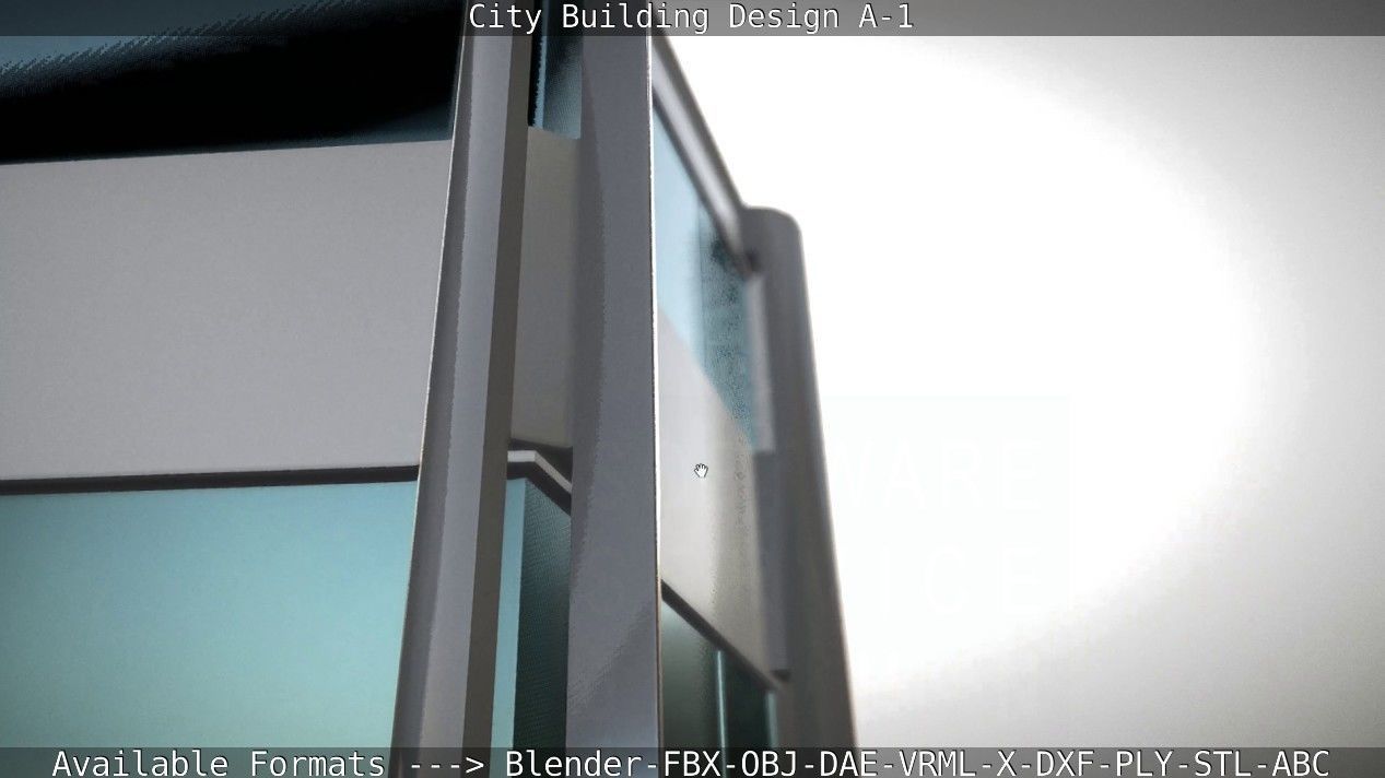 City Building Design A-1 Low-poly 3D model_68