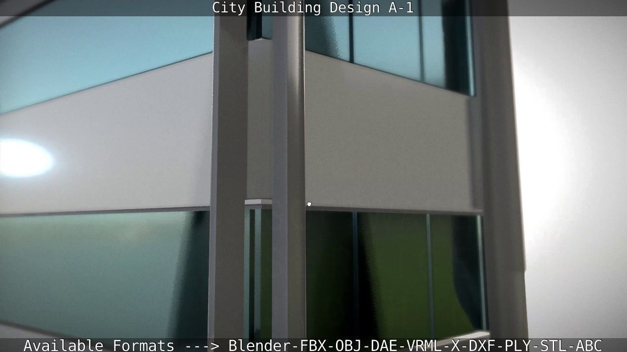 City Building Design A-1 Low-poly 3D model_67
