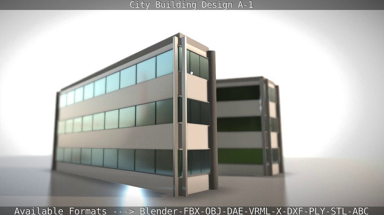 City Building Design A-1 Low-poly 3D model_8