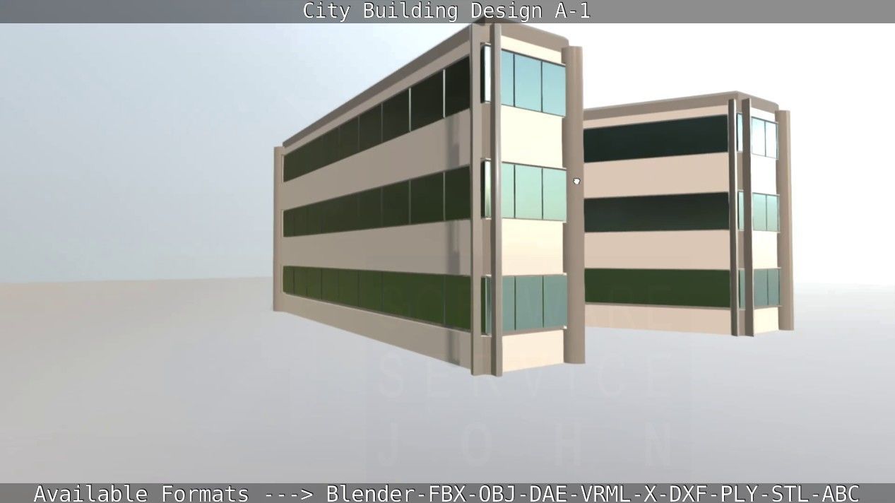 City Building Design A-1 Low-poly 3D model_112