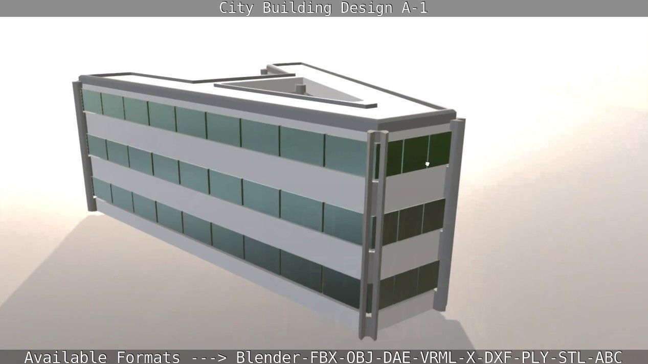 City Building Design A-1 Low-poly 3D model_115