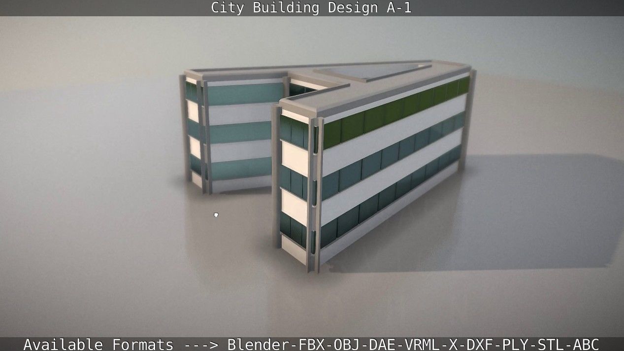 City Building Design A-1 Low-poly 3D model_83