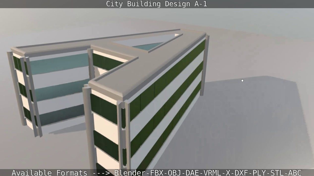 City Building Design A-1 Low-poly 3D model_116